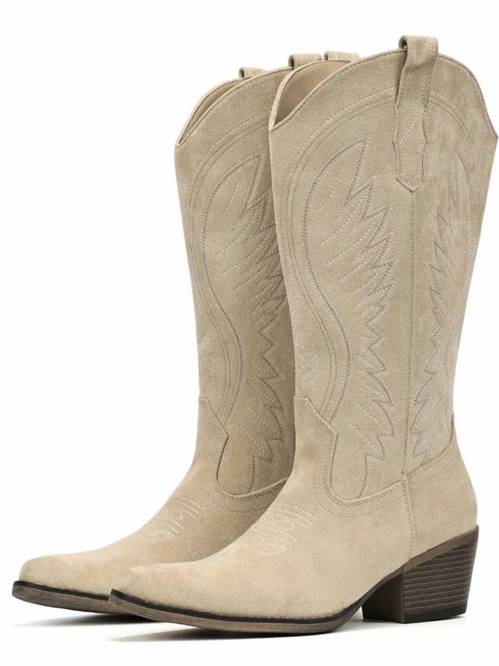 Tan Suede Western Cowboy Boots